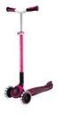 GLOBBER ACE LIGHTS – Tretroller Kinder Teenager, 125/80 mm, ABEC 9, 3-rädrig, höhenverstellbar, LED-Leuchtrollen, pink