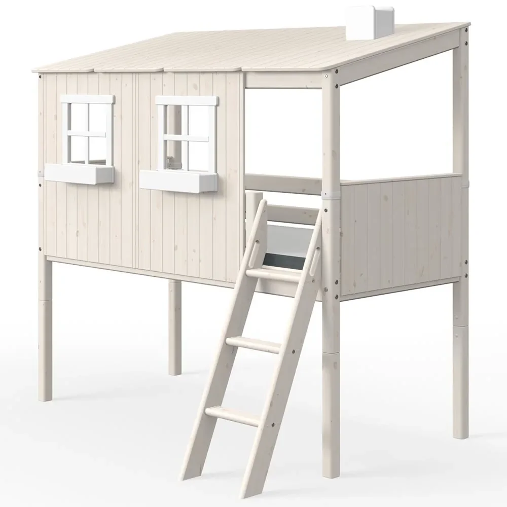 Flexa halbhohes Bett Haus weiss