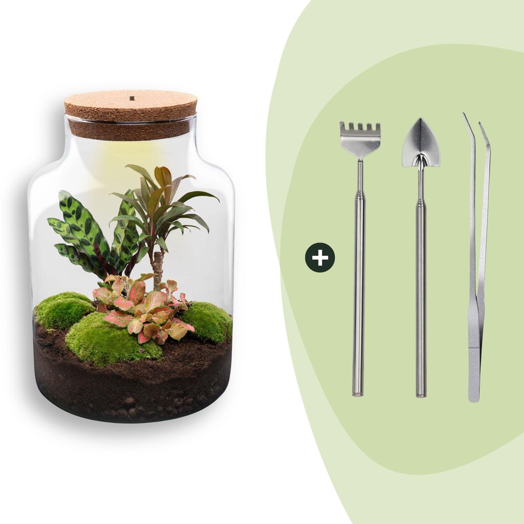 Flaschengarten - Milky - ↕ 30 cm - Rake + Shovel + Tweezer