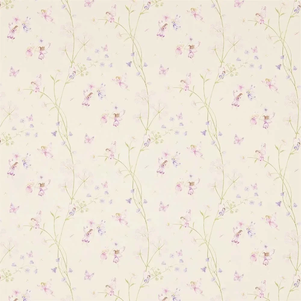 Little Sanderson Abracazoo Motivstoff Feen Garten creme lila pink