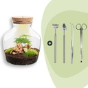 Flaschengarten - Little Joe - Höhe ca. 21,5 cm - Rake + Shovel + Tweezer + Scissors