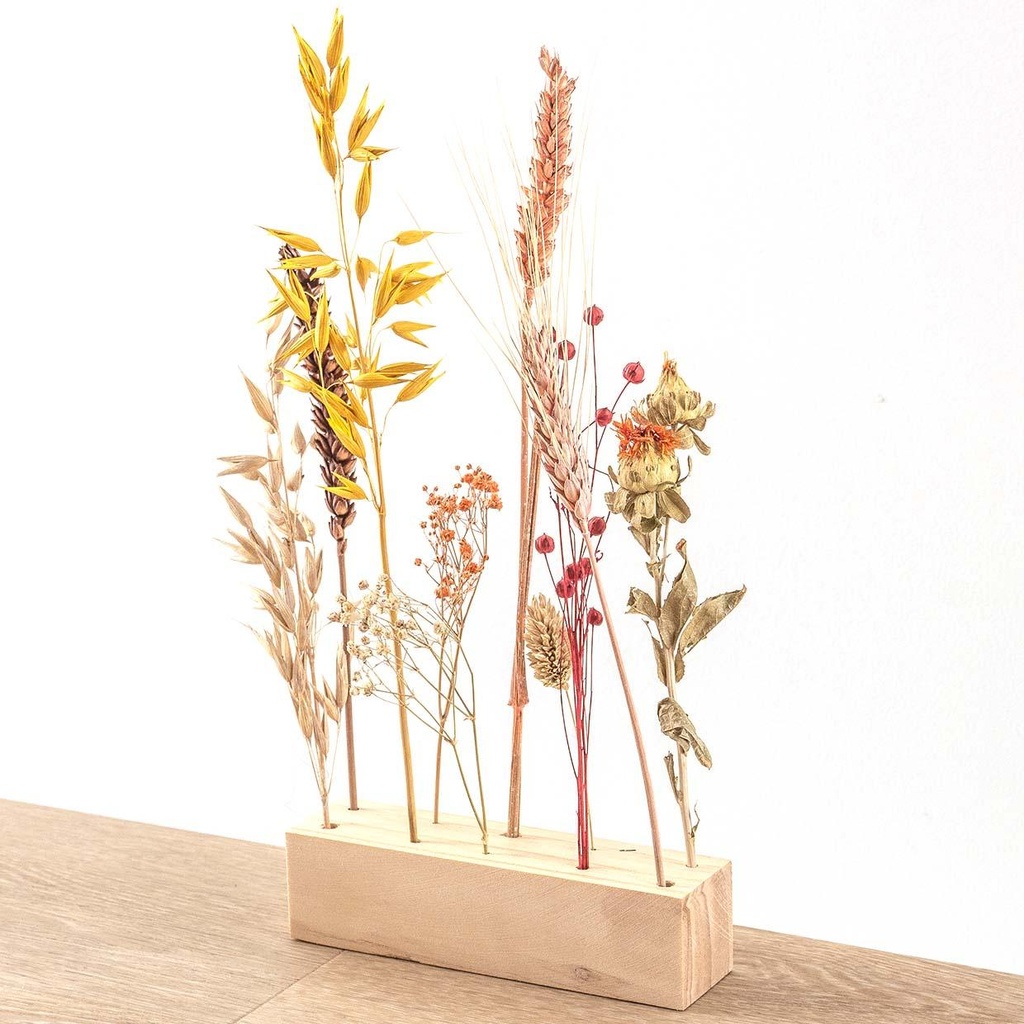 Holz Trockenblumenständer - M - Blumen und Kräuter + Trockenblumenarrangement