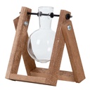 Stecklingsständer - 1 Glasvase - Hydrokulturvase für Stecklinge - Holz - Kulturstation