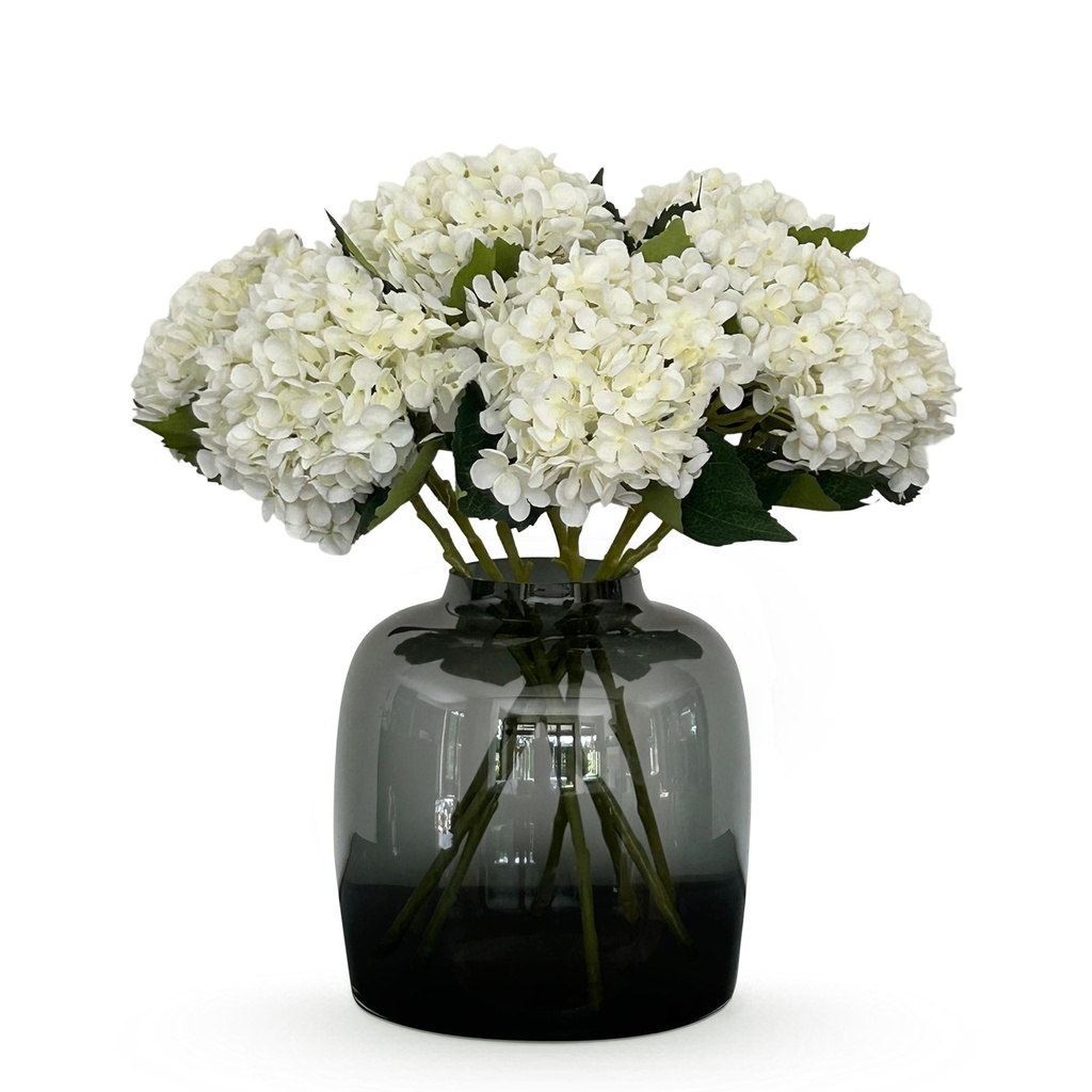 Kunstblumen Solo - Weiß - Hortensienblüte - x 8 - 52 cm