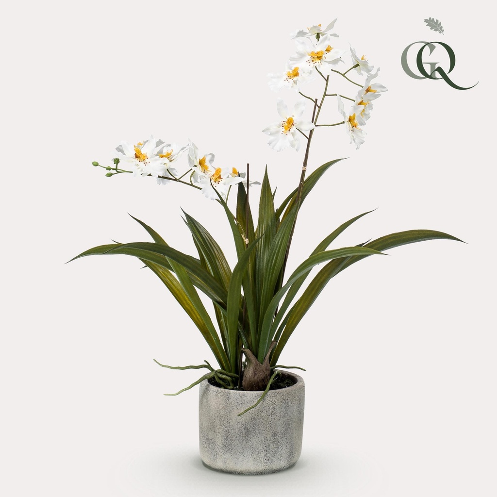 Kunstpflanze - Orchidee - Weiß - 45cm