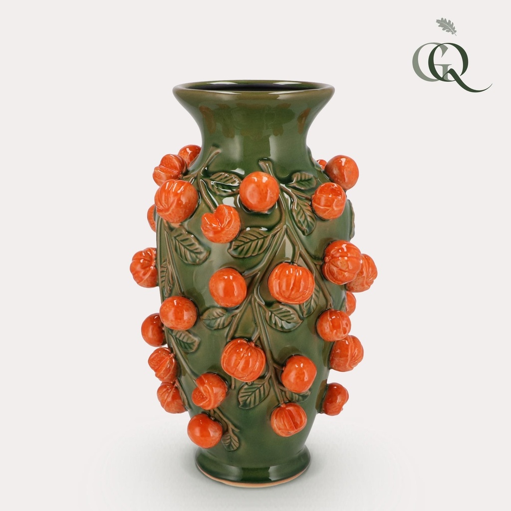 Vase Stein M - H38 W24 - Grün - Mandarin