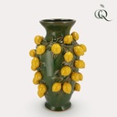 Vase Stein M - H38 W24 - Grün-Zitrone
