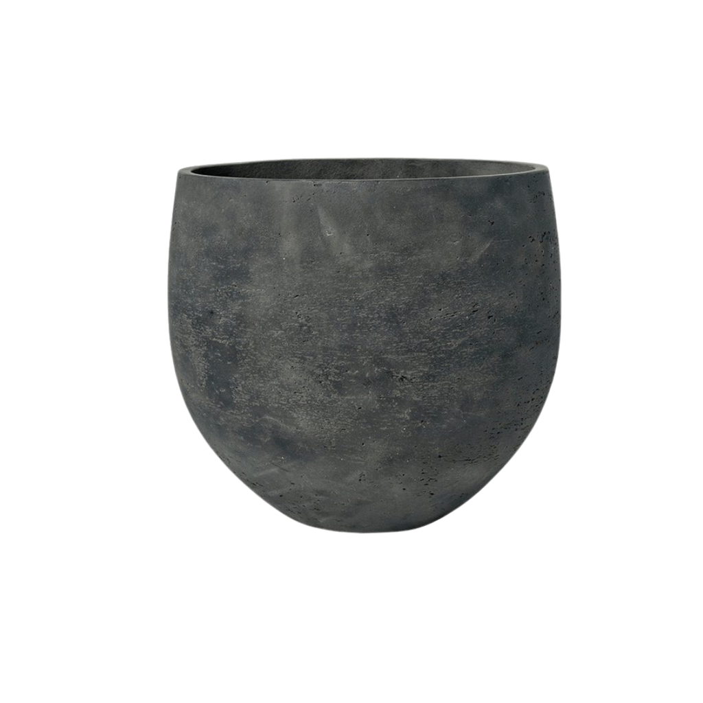 Topf Orb Schwarz gewaschen - Ø32 x H28 cm