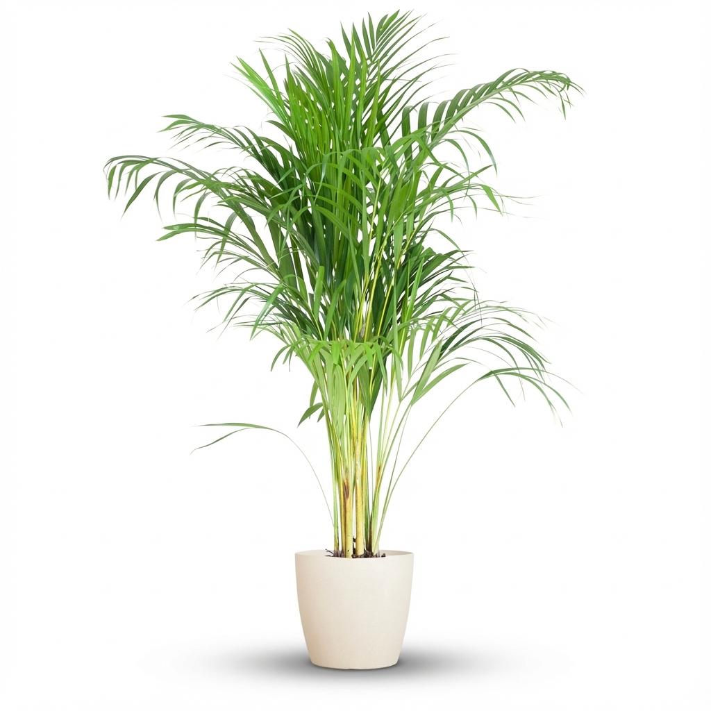 Areca Palm (Dypsis) mit Potter Weiß - 100cm - Ø21