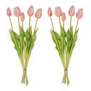 Tulpenstrauß Rosa - 10 Stück - 'Real Touch' Kunsttulpen - 42 cm (Rosa)