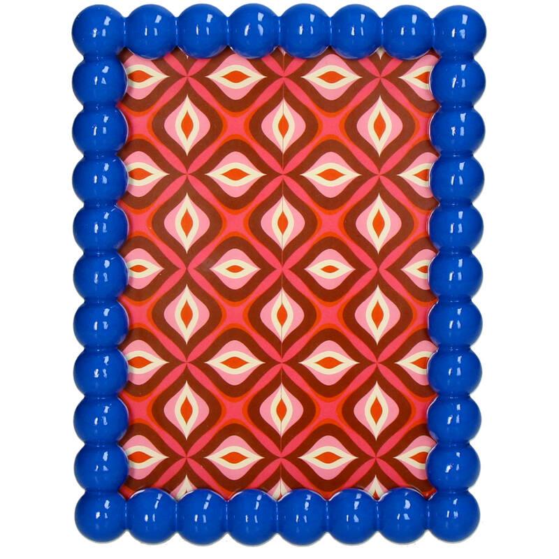 Bilderrahmen Perlen Polyresin - Blau
