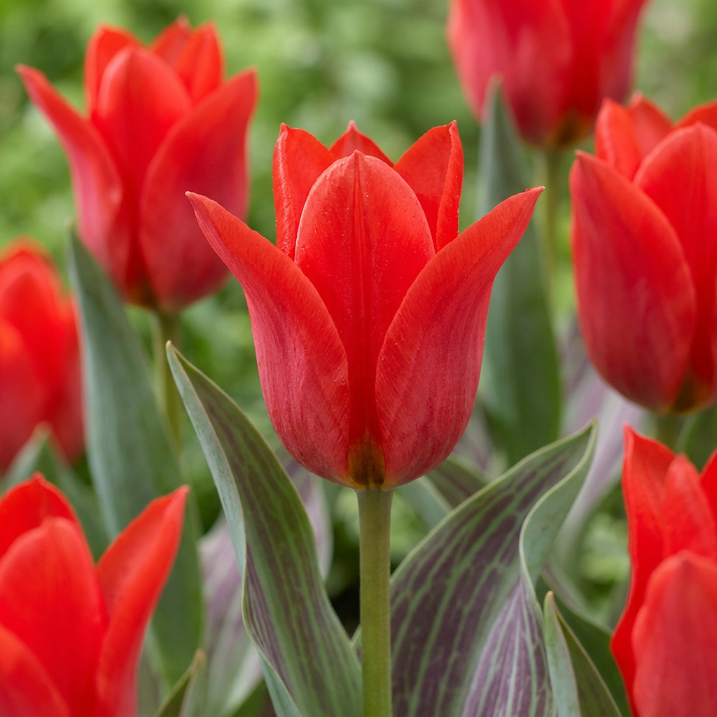 15x Tulipa Greigii Red - Greigii-Tulpe - Rot - Frühlingsblüher - Zwiebelgröße 11/12