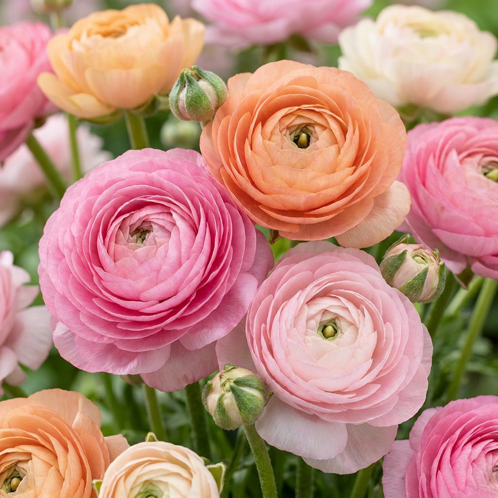 Ranunkel 'Pastel' (Ranunculus asiaticus) – Ranunkel-Knollen, 40 Zwiebeln