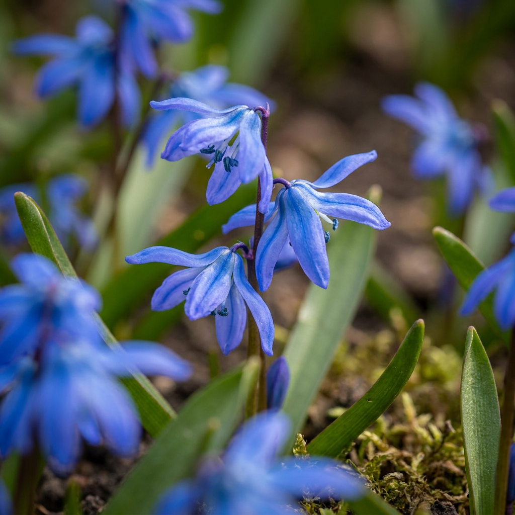 50x Scilla Siberica - Sibirischer Blaustern - Blau - Verwilderungszwiebel - Zwiebelgröße 7/8
