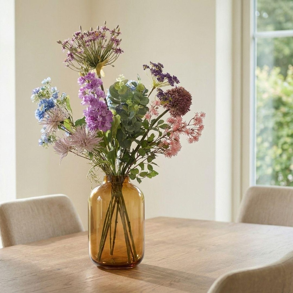 Kunstblumenstrauß - Purple Bloom Deluxe - Real Touch - 10 Stiele - Höhe ca. 90 cm