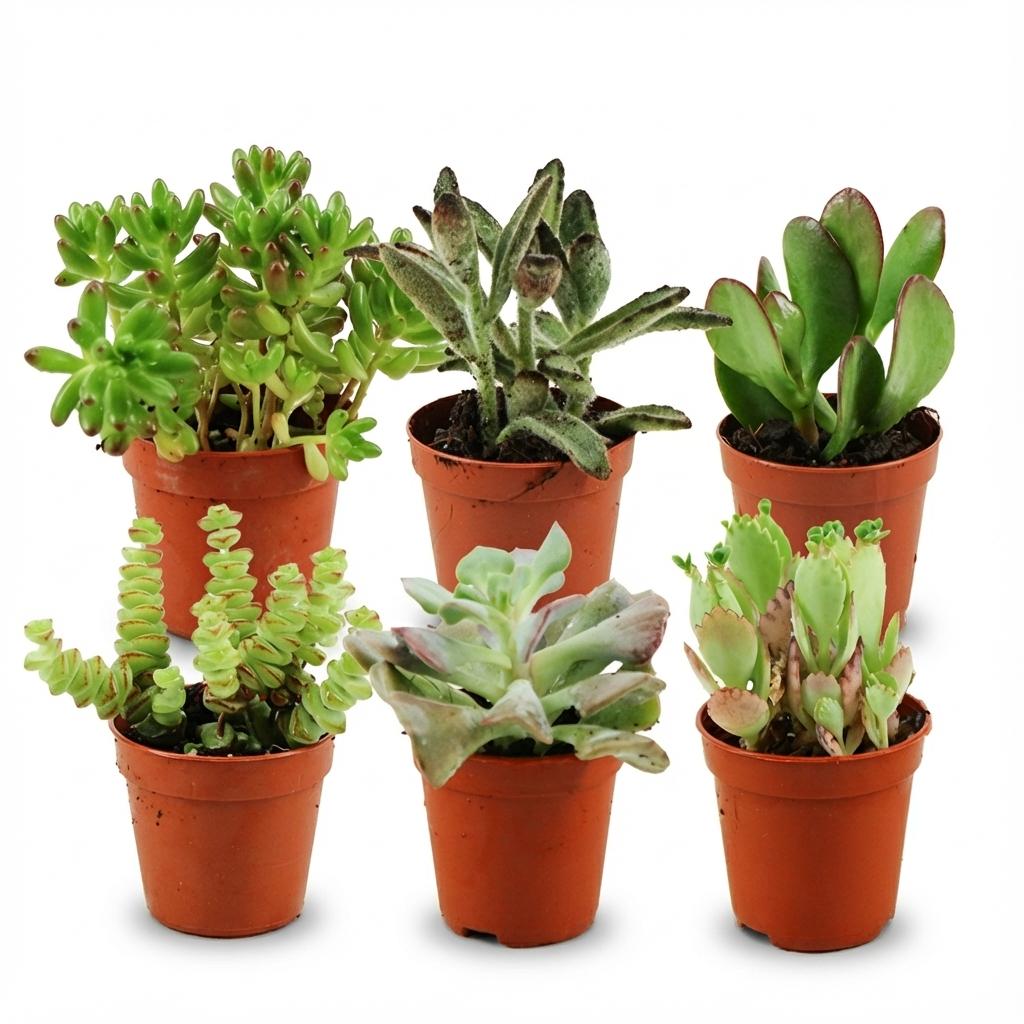 Mini Sukkulenten Mix - 6 Stück - Ø 5,5 cm - Höhe: 5-10 cm