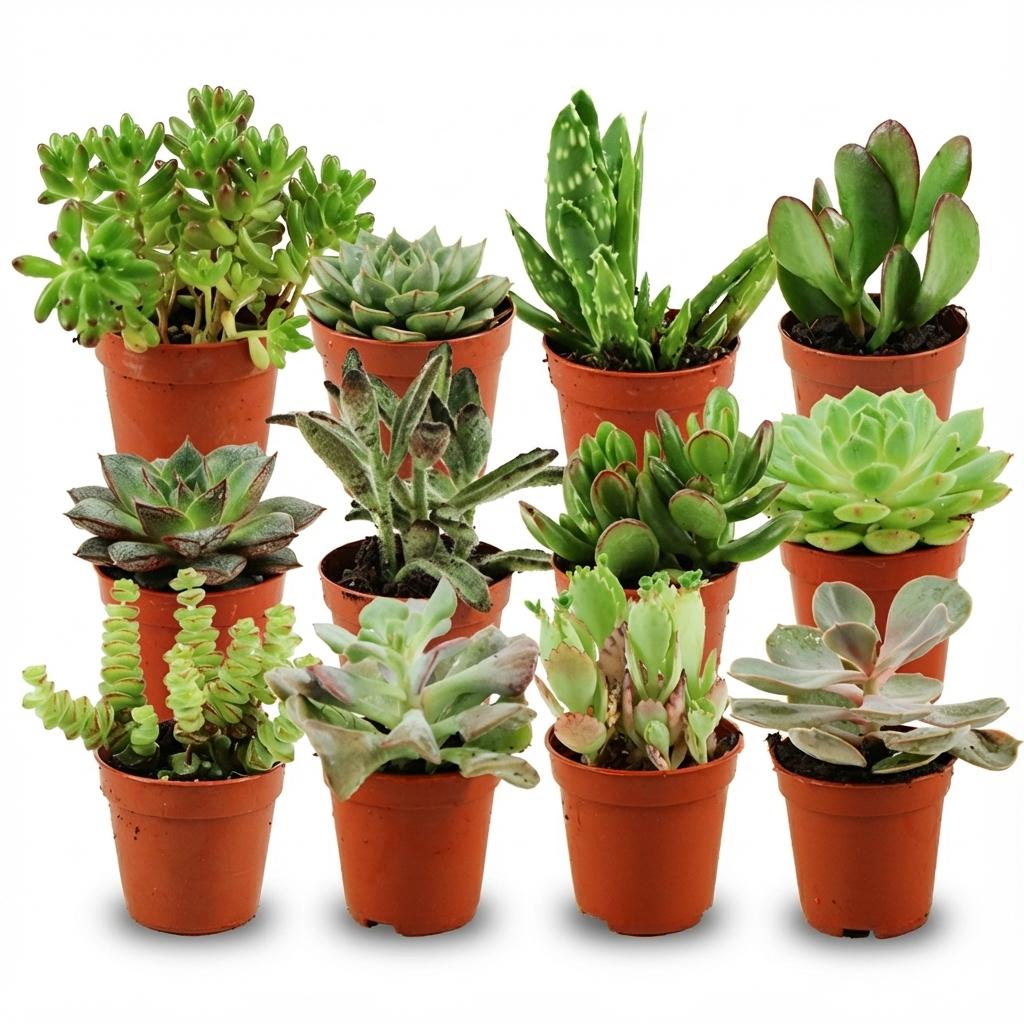 Mini Sukkulenten Mix - 12 Stück - Ø 5,5 cm - Höhe: 5-10 cm