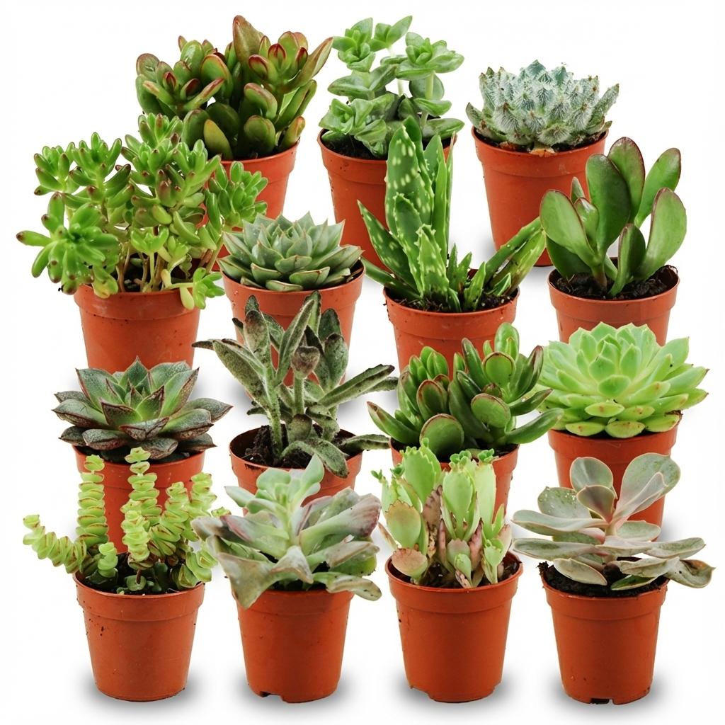 Mini Sukkulenten Mix - 15 Stück - Ø 5,5 cm - Höhe: 5-10 cm