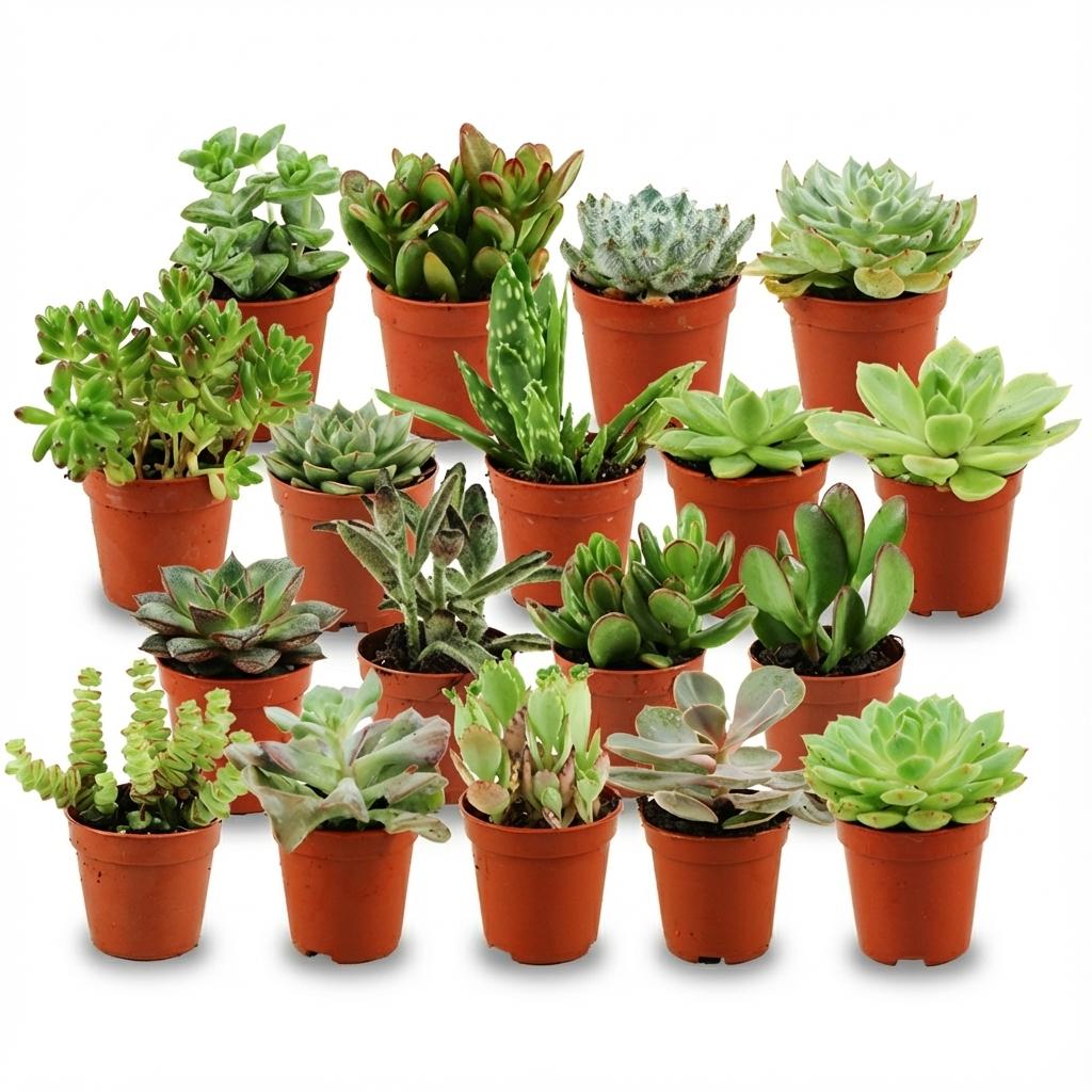 Mini Sukkulenten Mix - 18 Stück - Ø 5,5 cm - Höhe: 5-10 cm