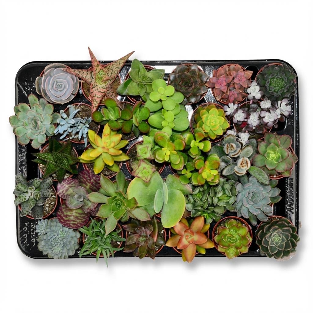 Mini Sukkulenten Mix - 30 Stück - Ø 5,5 cm - Höhe: 5-10 cm