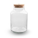 Terrarium Flasche mit Beleuchtung - Milchig - Ø 21 cm Höhe ca. 30 cm