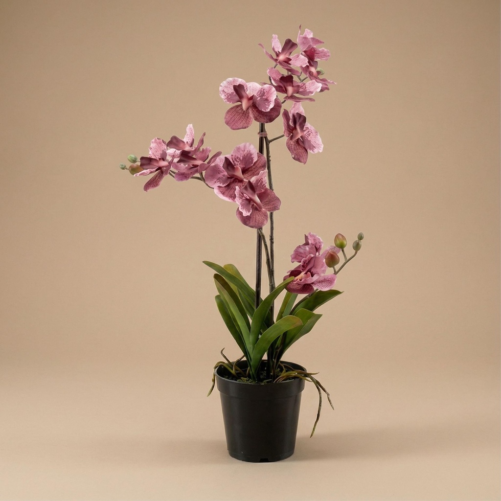 Orchidee Vanda Kunstpflanze 60 cm - Altrosa - Im Topf - Künstliche Pflanze