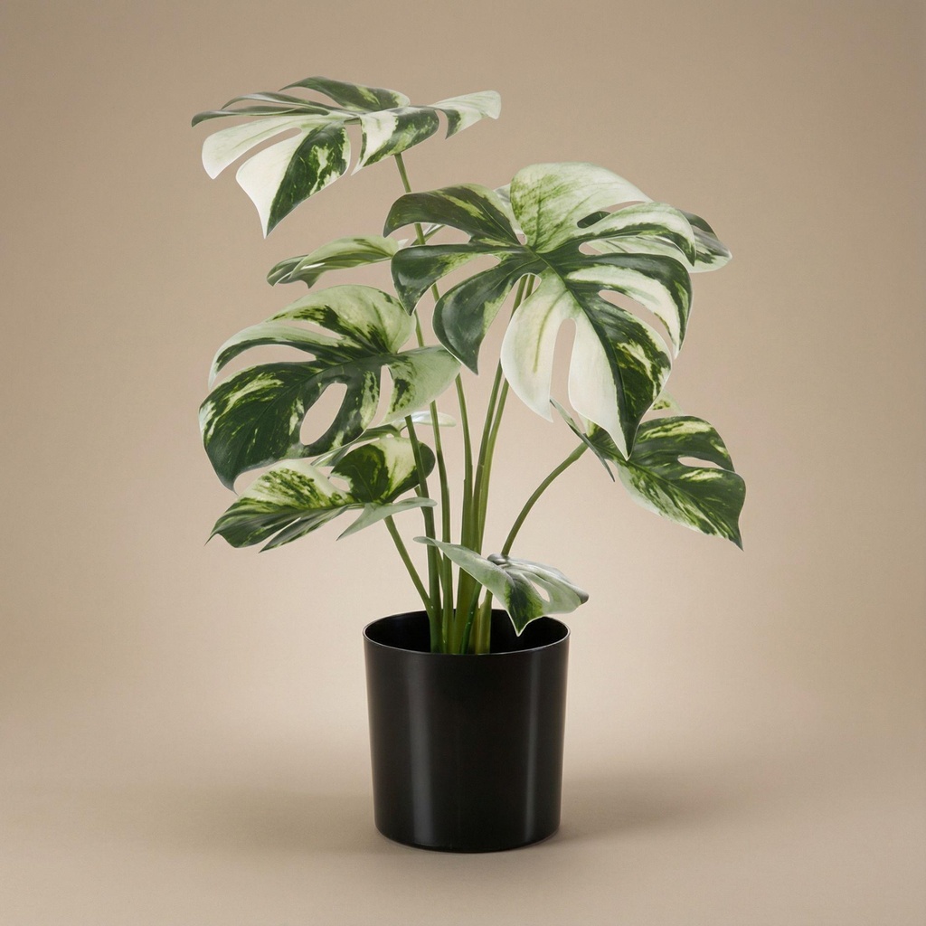 Monstera Busch im Topf 40cm - Kunstpflanze - Kunstpflanze
