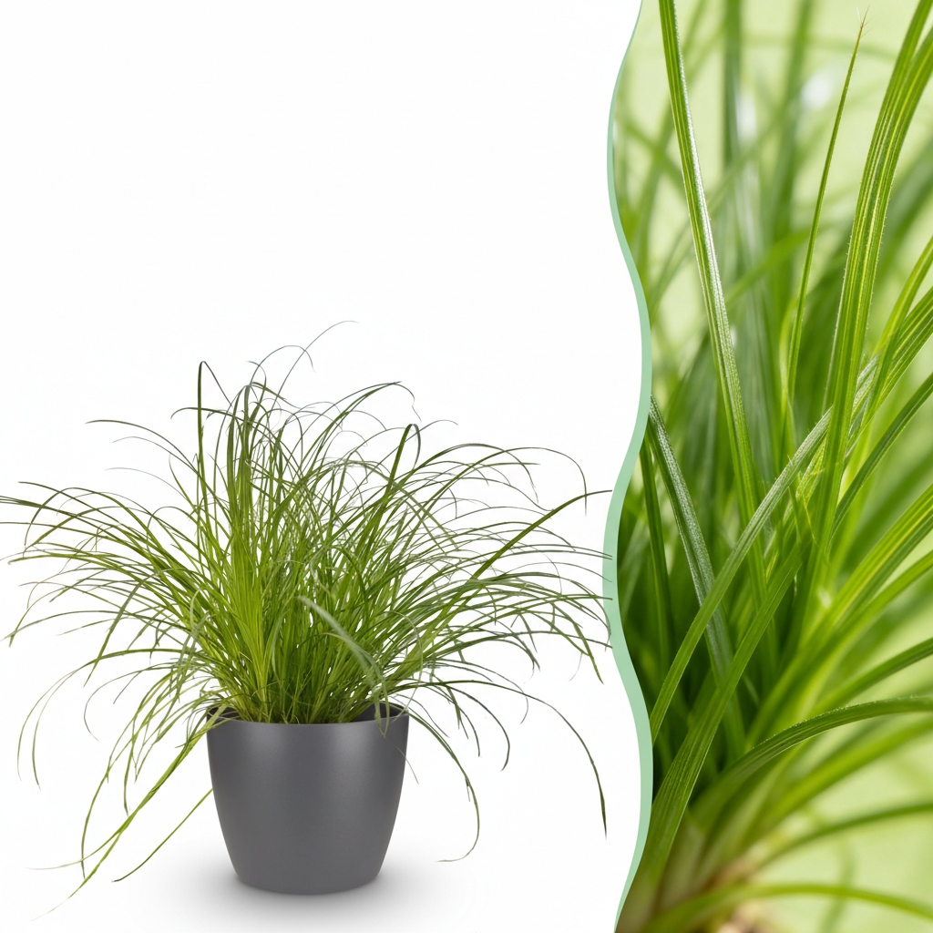 Zimmerpflanze - Cyperus alternifolius Zumula - Katzenpflanze - Haustierfreundliche Pflanze - Grün - 1 Pflanze - mit Potter Grau - Topf 12cm - Höhe 20cm