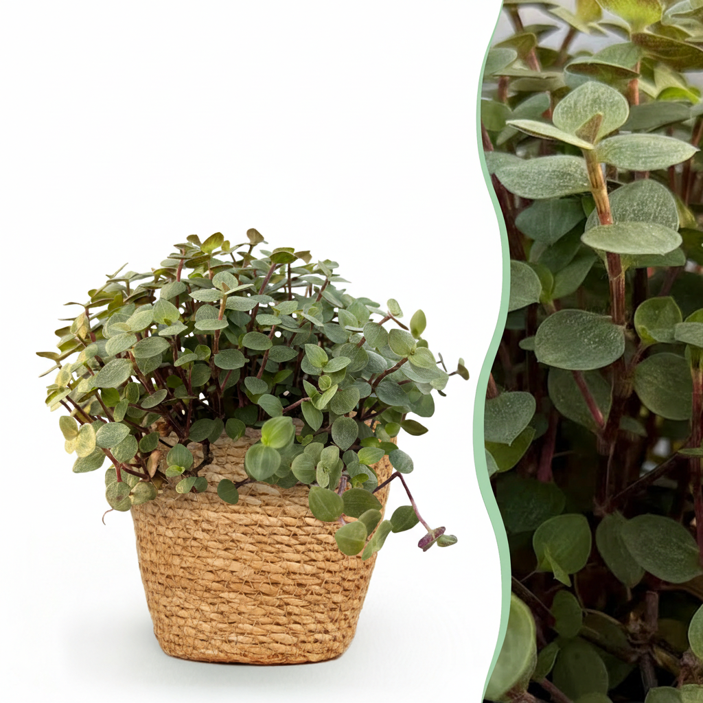 Zimmerpflanze - Calissia repens - Katzengras - Haustierfreundlich - Grün - 1 Pflanze - mit Korb - Topf 12cm - Höhe 17-20cm