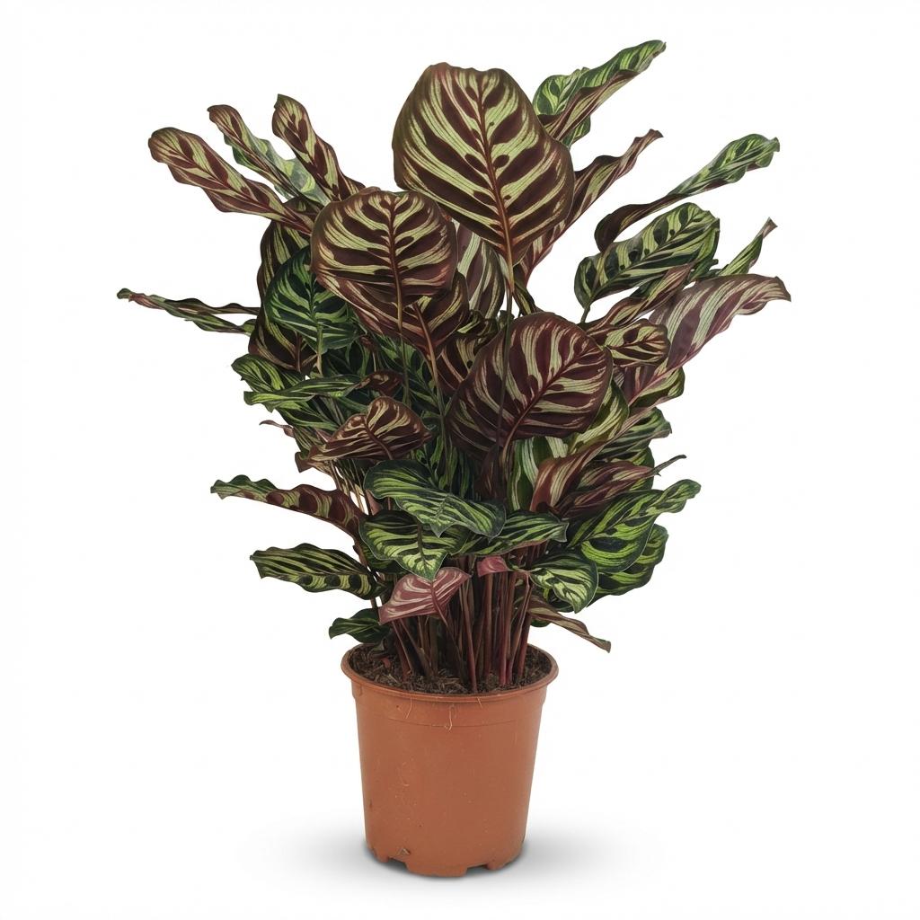 Zimmerpflanze - Pfauen-Korbmarante - Calathea Makoyana - Grün - Pflegeleicht - 1 Pflanze - Topf 19cm - Höhe 70cm