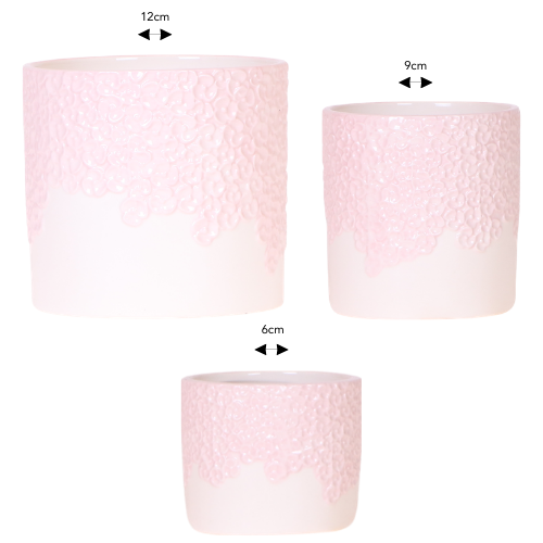 Kolibri Company | Kombi‑Deal | Bloom Rosa Übertopf‑Set – 6 cm + 9 cm + 12 cm