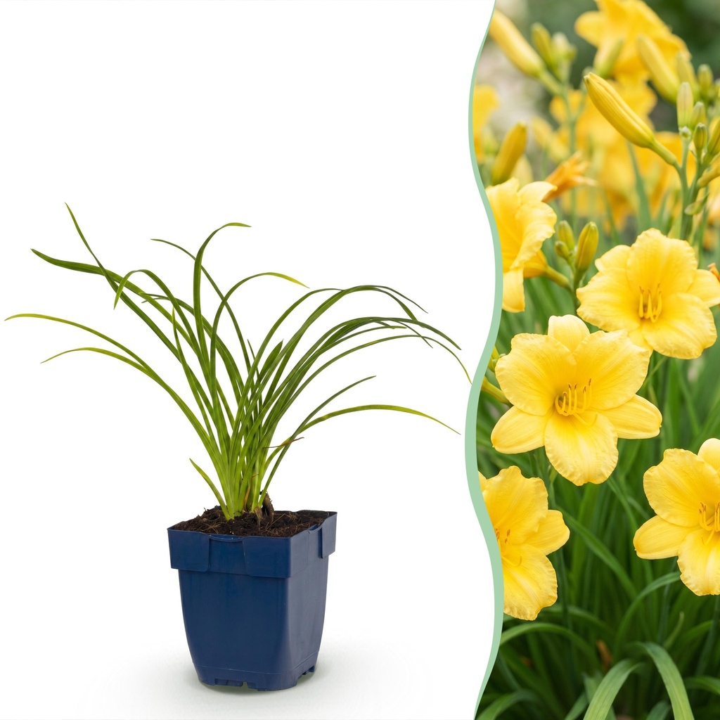 Perennial - Hemerocallis Stella d'Oro - Daylily - Bee and Butterfly Attractors - Yellow - 3 Plants - Pot 11cm - Height 15-25cm