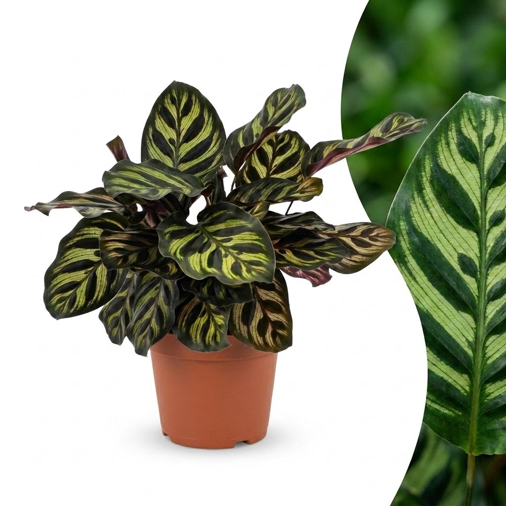 Calathea Makoyana - Pfauenpflanze - 1 Pflanze - Topf 12cm - Höhe - 25cm