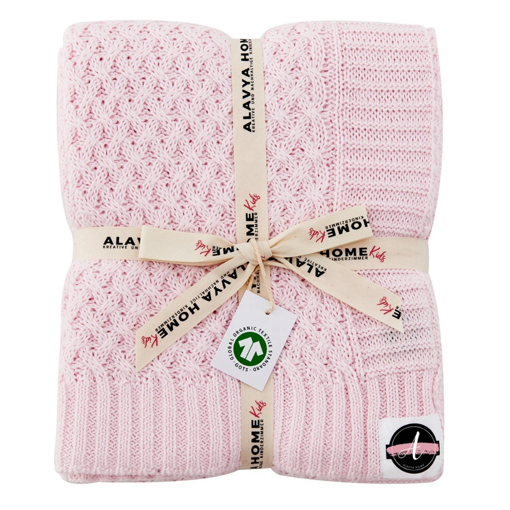 Alavya Home Babydecke 75x100 cm GOTS Bio-Baumwolle - Rosa