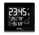 WS9065 Wetterstation mit Funkuhr, Innen- u. Außentemperatur, Luftfeuchte, Wettervorhersage, Außensender, LED Farbdisplay, Netzteil, unterschiedliche Farbmodi und USB-Ladefunktion