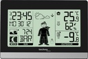WS9612 Wetterstation Funk mit Außensensor, Funkuhr DCF, Innen Außentemperatur, Luftfeuchtigkeit, Wettervorhersage, Sonnenaufgang und Sonnenuntergang, Mondphase, schwarz