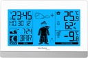 WS9612 Wetterstation Funk mit Außensensor, Funkuhr DCF, Innen Außentemperatur, Luftfeuchtigkeit, Wettervorhersage, Sonnenaufgang und Sonnenuntergang, Mondphase, weiß