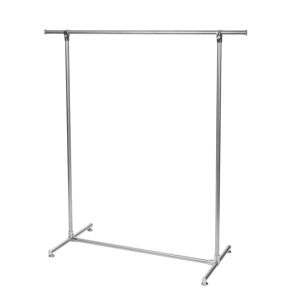 Freistehender Metall-Kleiderständer mit 1 Kleiderstange, offener Kleiderständer für Schlafzimmer, Flur, Ankleidezimmer, grau, Metall