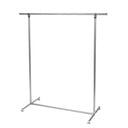 Freistehender Metall-Kleiderständer mit 1 Kleiderstange, offener Kleiderständer für Schlafzimmer, Flur, Ankleidezimmer, grau, Metall