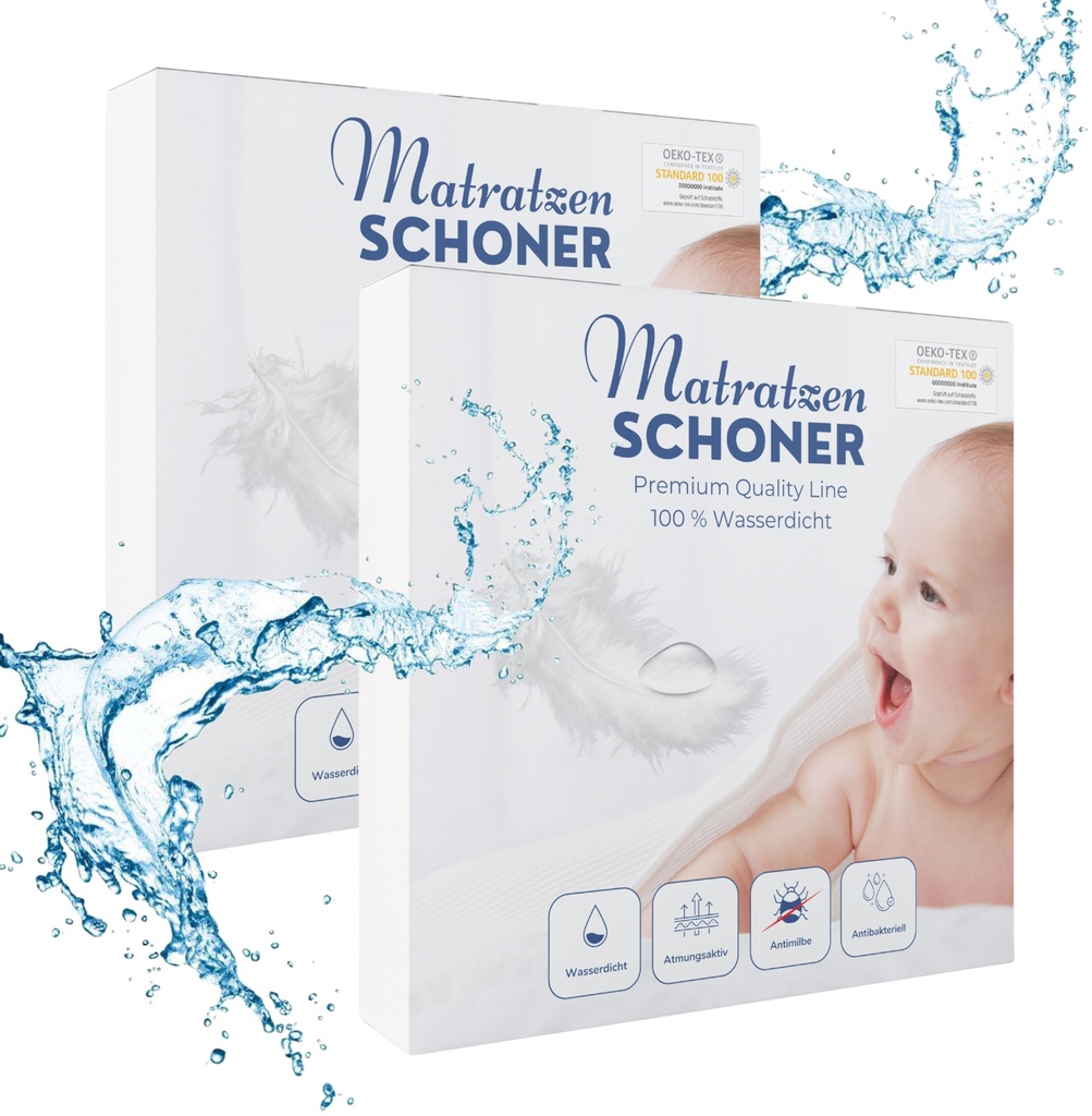 Alavya Home Wasserdichter Matratzenschoner 80x160 cm - 2er-Set