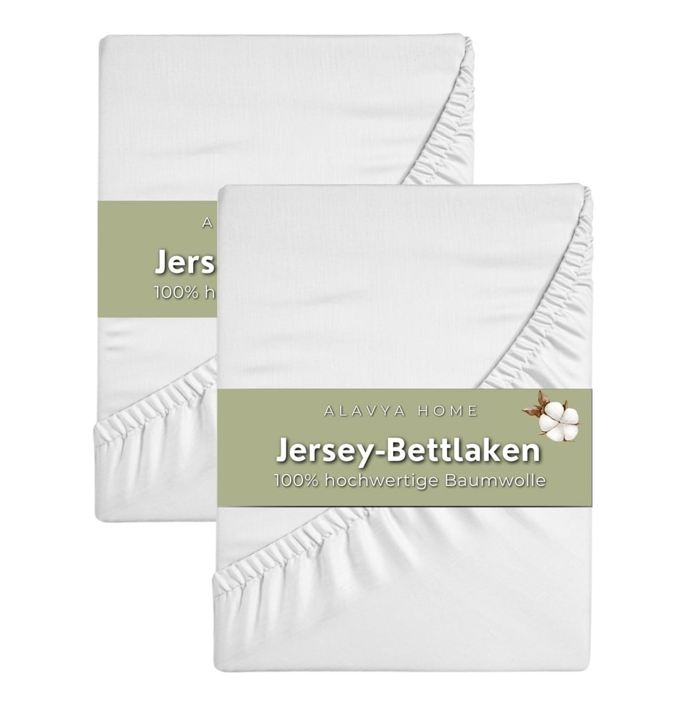 Alavya Home Spannbettlaken 80x160 cm Baumwolle - 2er-Set