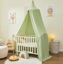 Alavya Home Baldachin Betthimmel 250x50 cm Bio-Musselin Baumwolle - Khaki