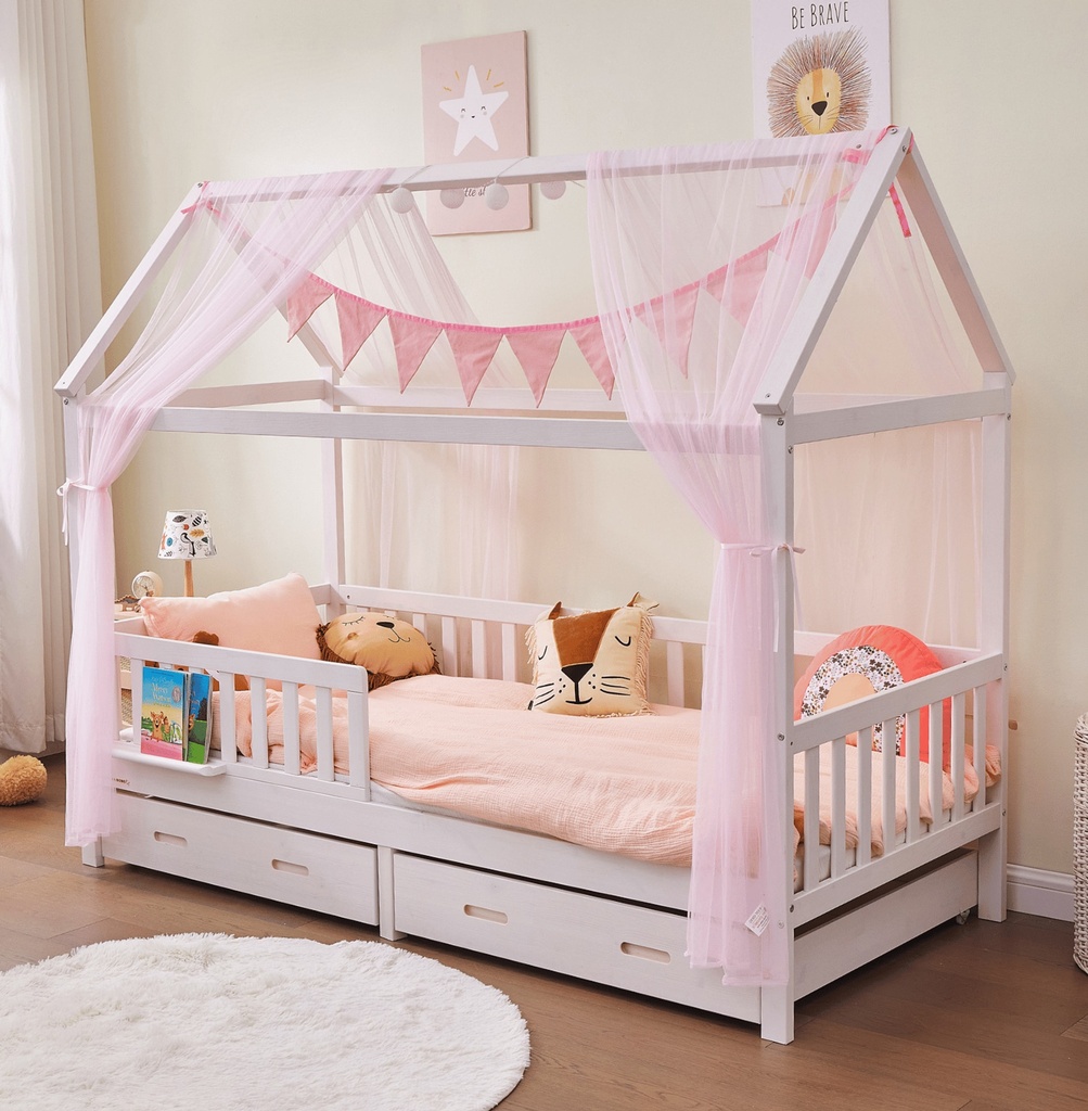 Alavya Home Hausbett Deko-Set 150x350 cm Polyester / Bio-Baumwolle - 2er-Set, Rosa