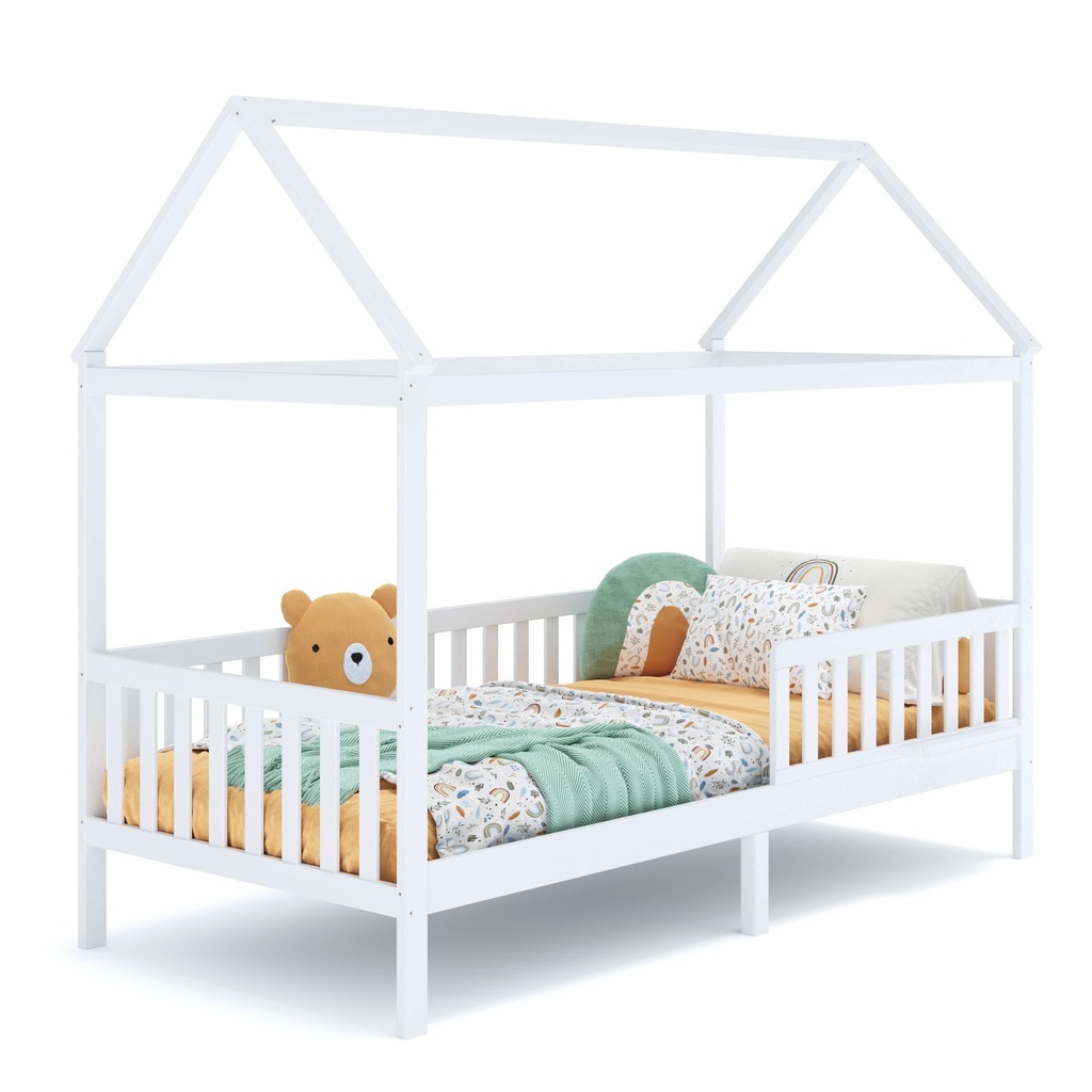Alavya Home Hausbett CLOUD 90x200 cm Buche - ohne Schublade, Weiß