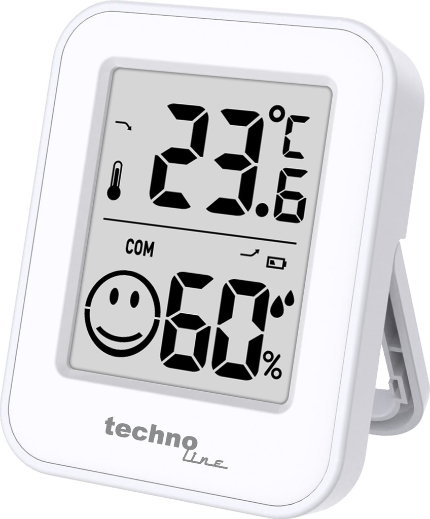 WS9417 Raumklimastation Thermo-Hygrometer – digitales Innenraum Klima-Messgerät für Temperatur und Luftfeuchtigkeit, Komfortanzeige, Trendanzeige, MIN/MAX-Werte, Aufstellung, Magnethalterung, weiß