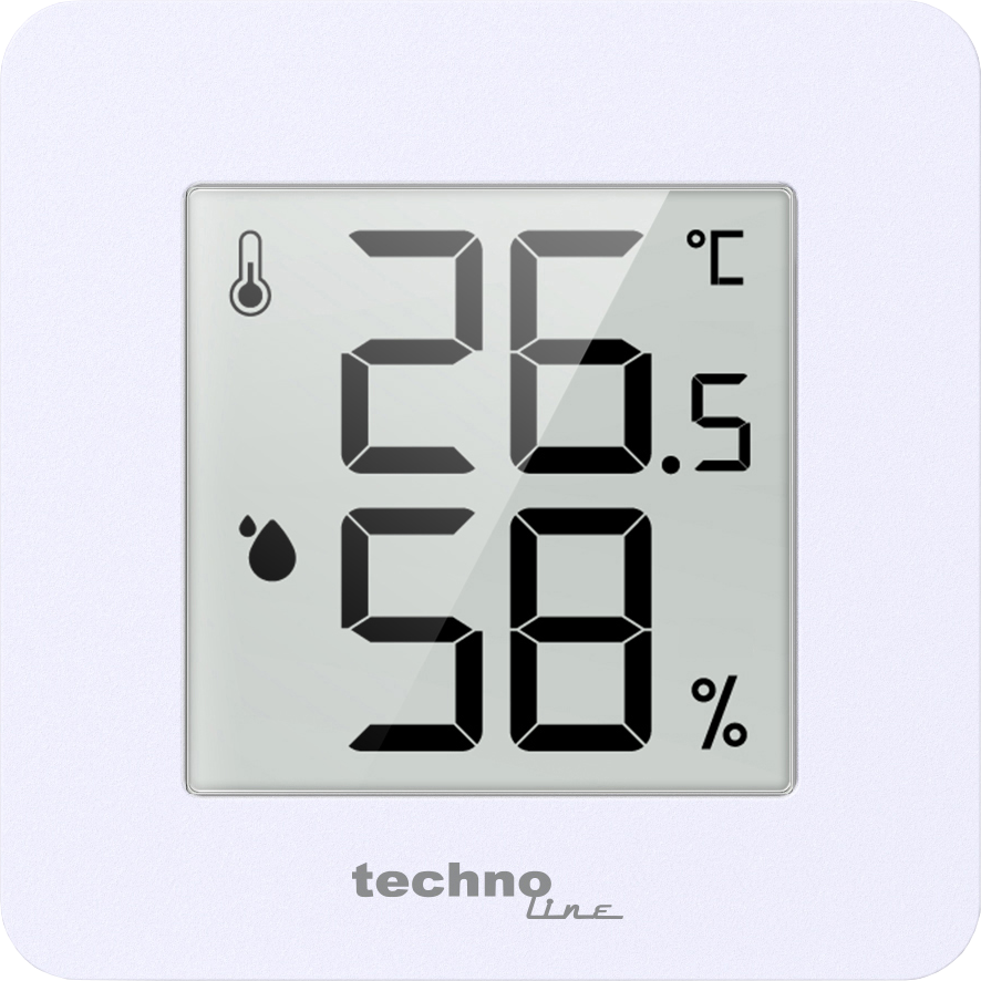WS9475 Thermometer, Hygrometer, extra klein, e-paper- Display, Magnethalterung, umschaltbar ins Negativ-Display