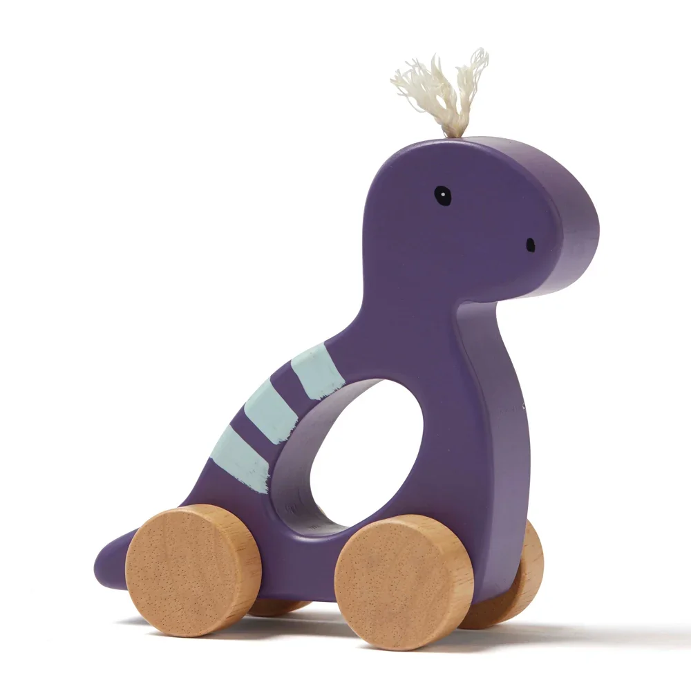Kids Concept Baby Spielzeug  Schiebefigur Dino Holz lila