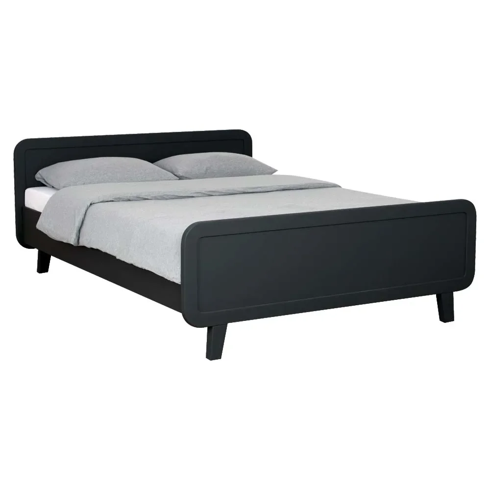 Laurette Kinderbett / Doppelbett "Le Lit Rond" 140 x 200 cm, Farbe: Charbon