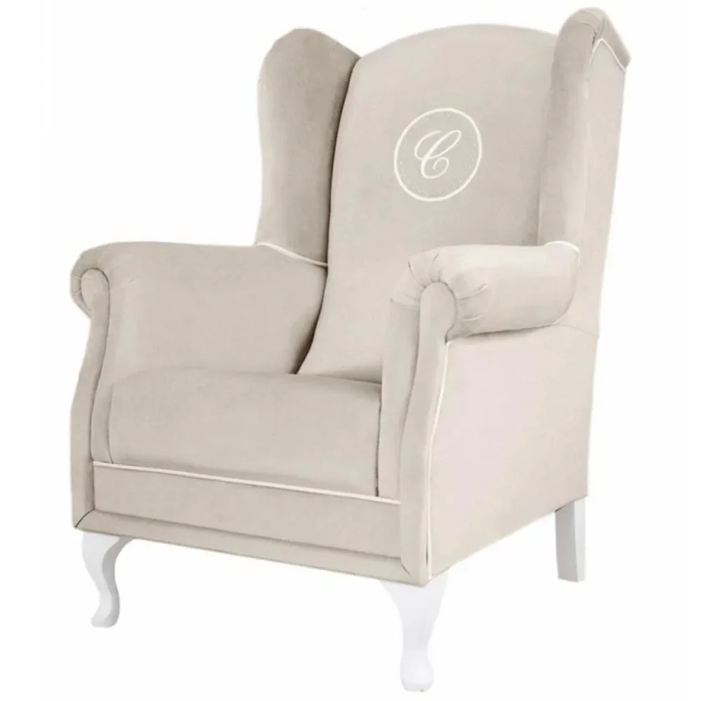 Caramella Polstersessel / Stillstuhl mit Emblem beige