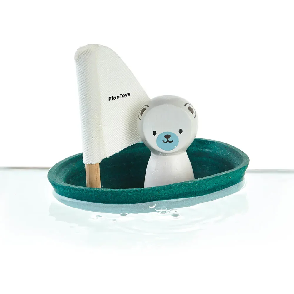 Plan Toys Badewannen-Boot petrol Polarbär